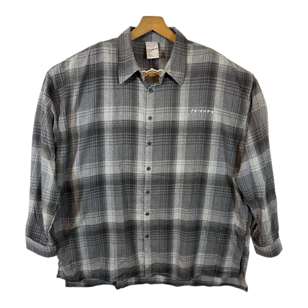 ‘Friends’ Black and Gray Flannel Shirt Sz S NWOT